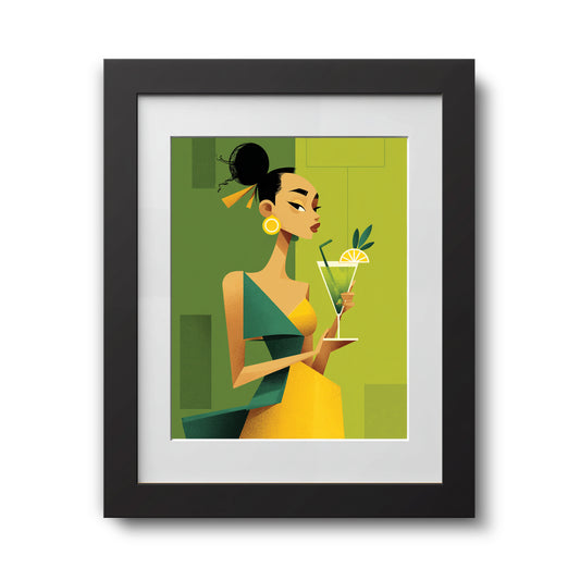 Girl and cocktail 52x42 cm (20 ½ x 16 ½”)