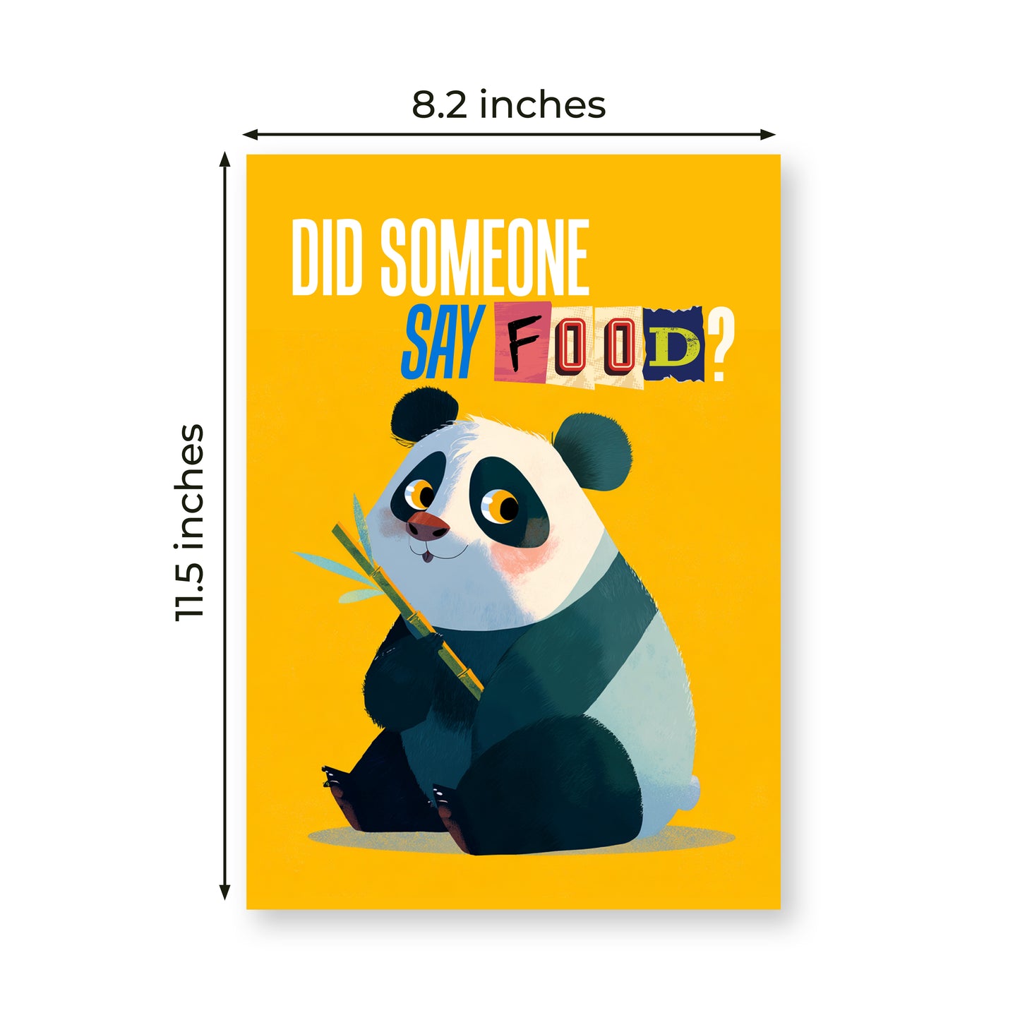 Cute Panda Kitchen Wall Poster Sticker, Food and Tea Theme, Modern Cartoon Design, 8.2x11.5 Inches, 2 Piece