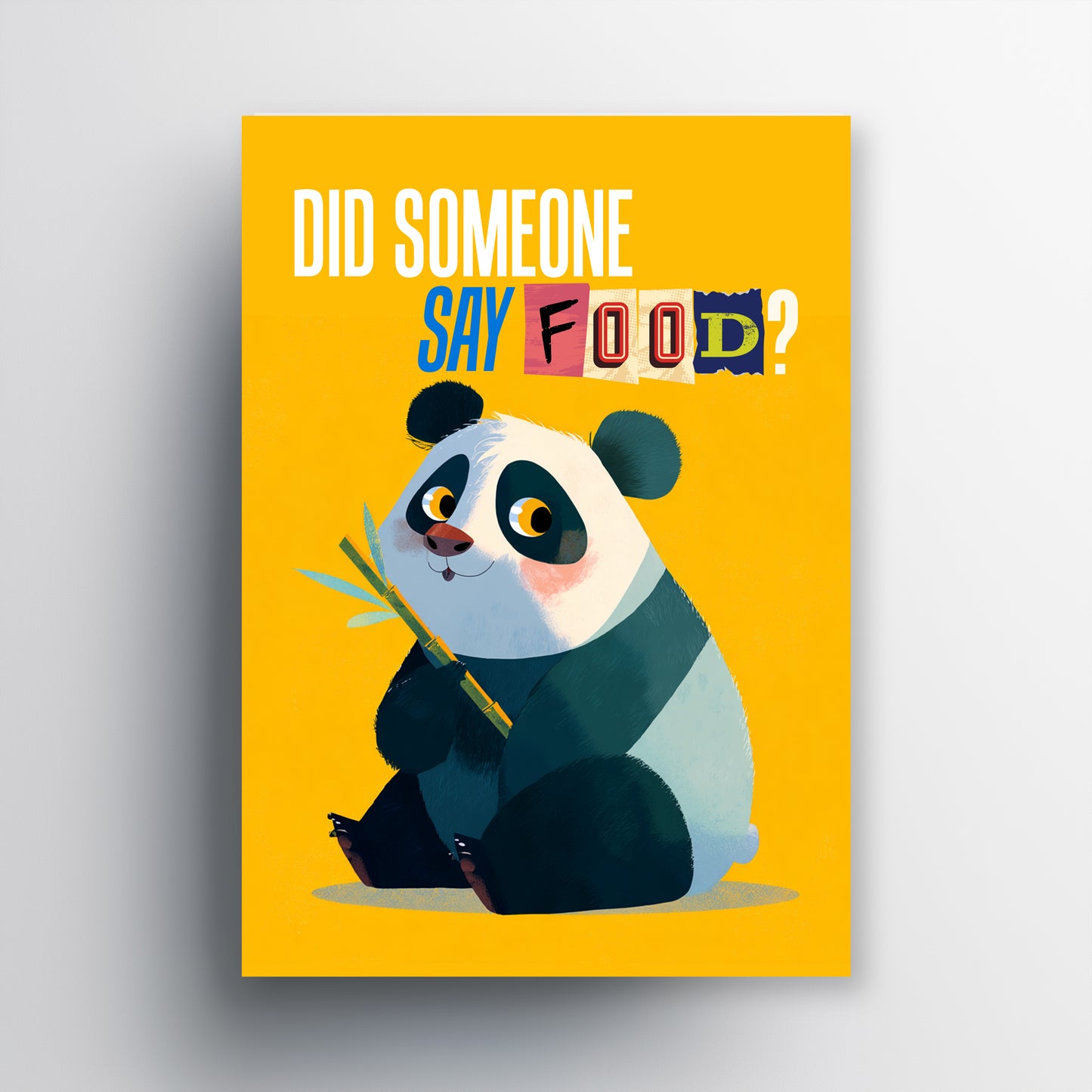 Cute Panda Kitchen Wall Poster Sticker, Food and Tea Theme, Modern Cartoon Design, 8.2x11.5 Inches, 2 Piece