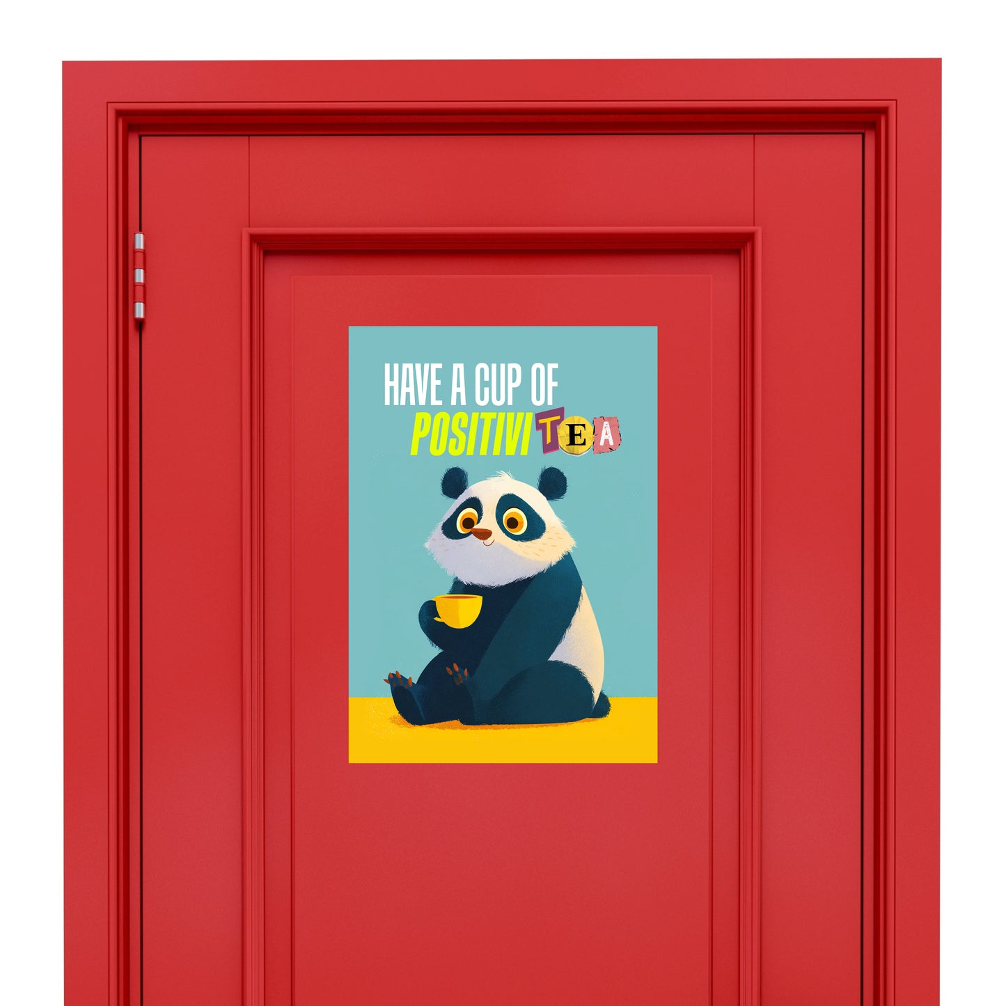 Cute Panda Kitchen Wall Poster Sticker, Food and Tea Theme, Modern Cartoon Design, 8.2x11.5 Inches, 2 Piece